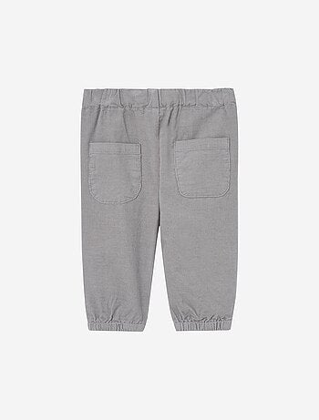 Pantalon en velours côtelé avec taille et ourlet élastiques