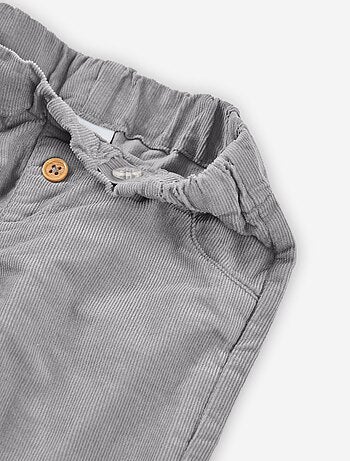 Pantalon en velours côtelé avec taille et ourlet élastiques