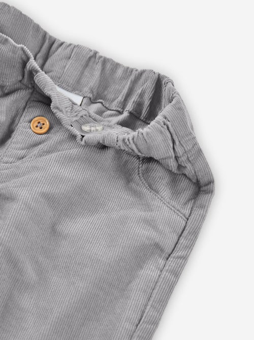 Pantalon en velours côtelé avec taille et ourlet élastiques - Kiabi