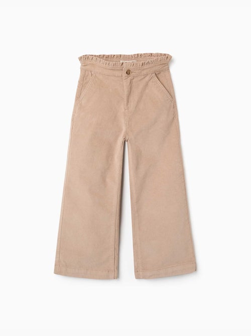 Pantalon en velours côtelé avec taille paperbag à volants - Kiabi Pantalon en velours côtelé avec taille paperbag à volants - Kiabi