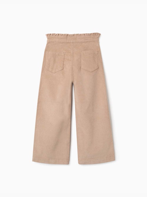 Pantalon en velours côtelé avec taille paperbag à volants - Kiabi Pantalon en velours côtelé avec taille paperbag à volants - Kiabi