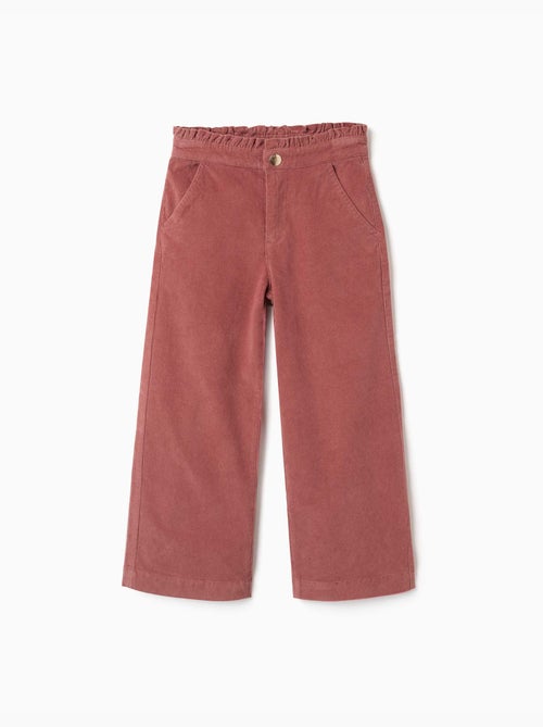Pantalon en velours côtelé avec taille paperbag à volants - Kiabi Pantalon en velours côtelé avec taille paperbag à volants - Kiabi