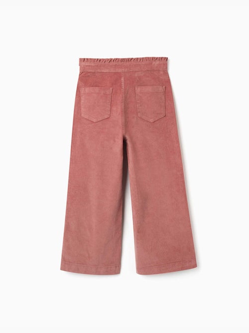 Pantalon en velours côtelé avec taille paperbag à volants - Kiabi Pantalon en velours côtelé avec taille paperbag à volants - Kiabi