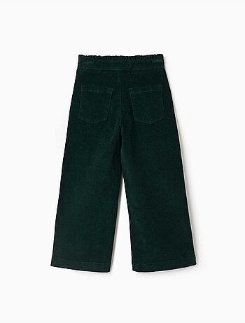 Pantalon en velours côtelé avec taille paperbag à volants