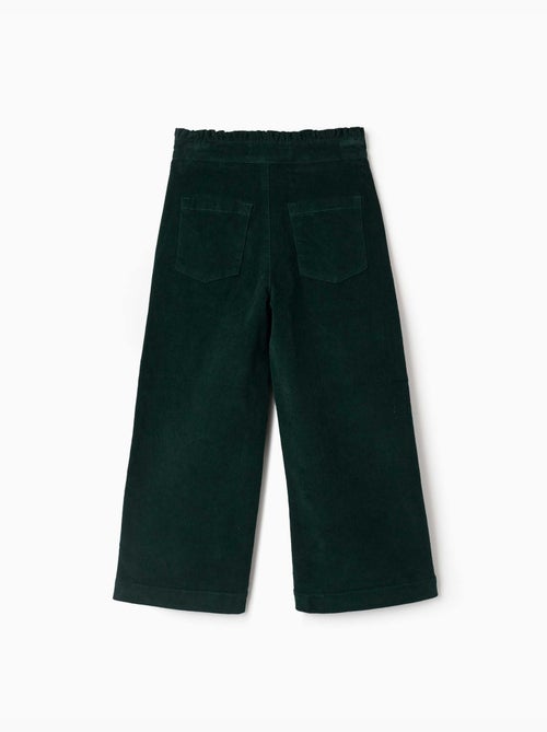 Pantalon en velours côtelé avec taille paperbag à volants - Kiabi Pantalon en velours côtelé avec taille paperbag à volants - Kiabi