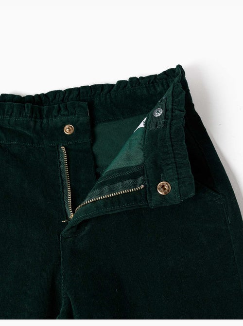 Pantalon en velours côtelé avec taille paperbag à volants - Kiabi Pantalon en velours côtelé avec taille paperbag à volants - Kiabi