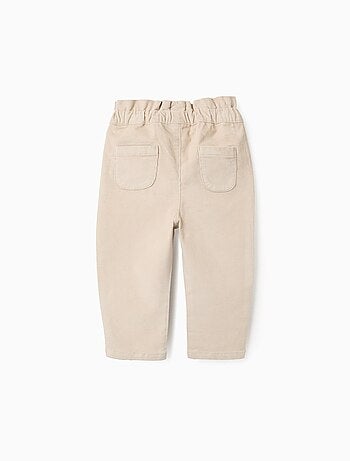 Pantalon en Velours Côtelé avec Taille Paperbag
