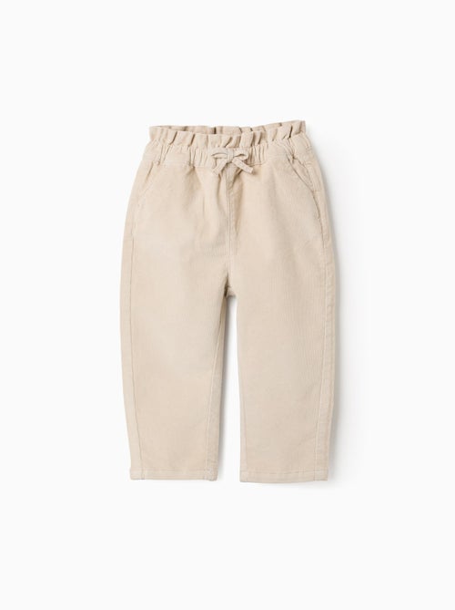 Pantalon en Velours Côtelé avec Taille Paperbag - Kiabi