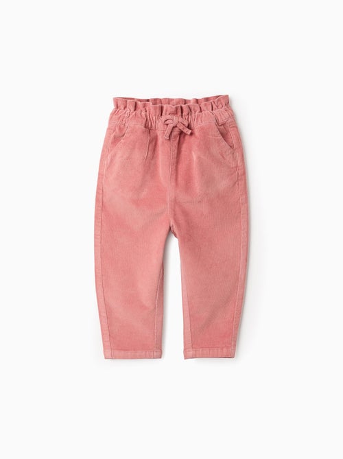 Pantalon en Velours Côtelé avec Taille Paperbag - Kiabi