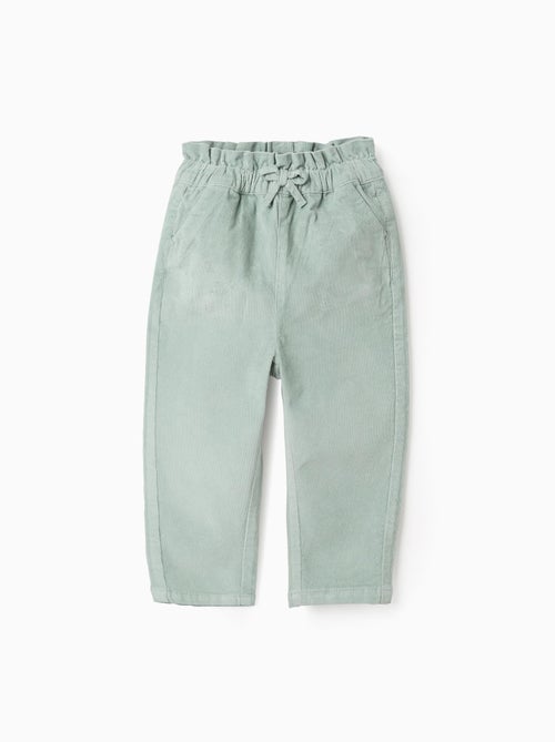 Pantalon en Velours Côtelé avec Taille Paperbag - Kiabi