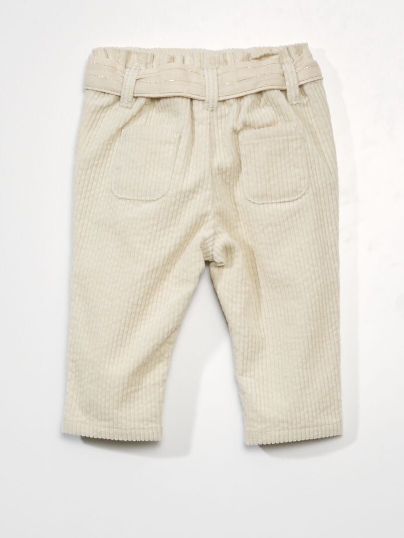 Pantalon en velours côtelé Beige - Kiabi