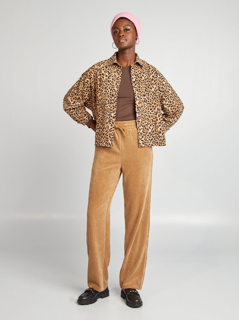 Pantalon en velours côtelé Beige - Kiabi