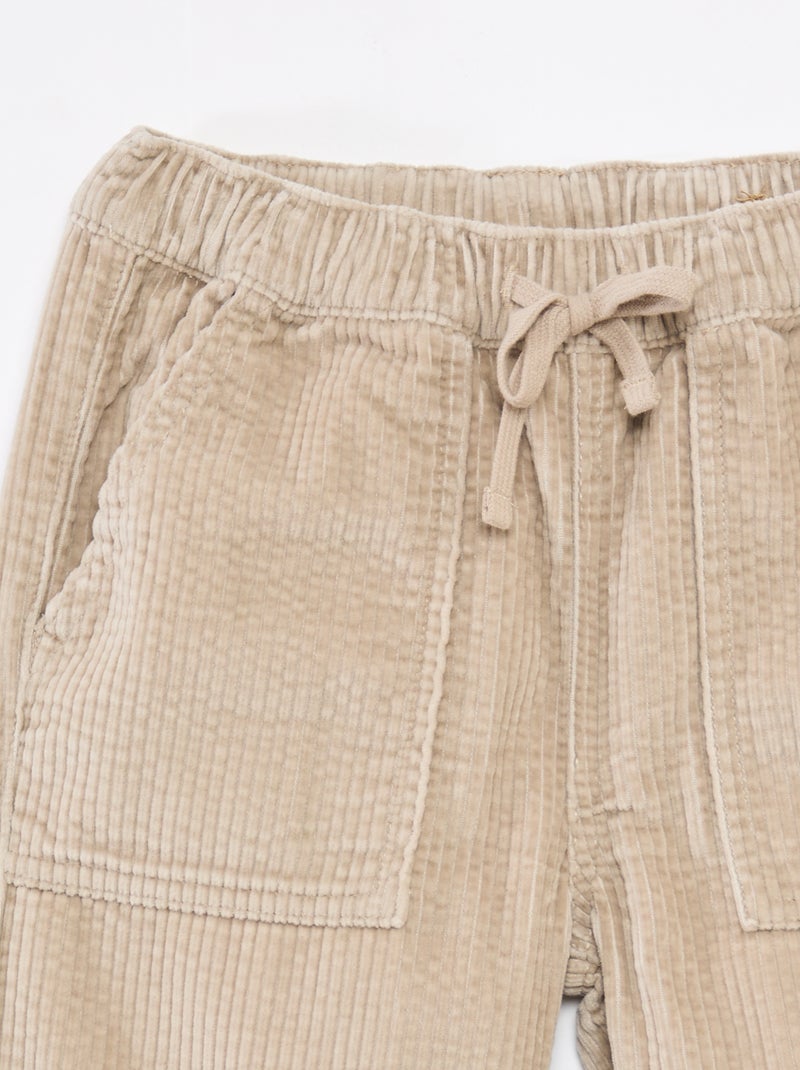 Pantalon en velours côtelé Beige - Kiabi