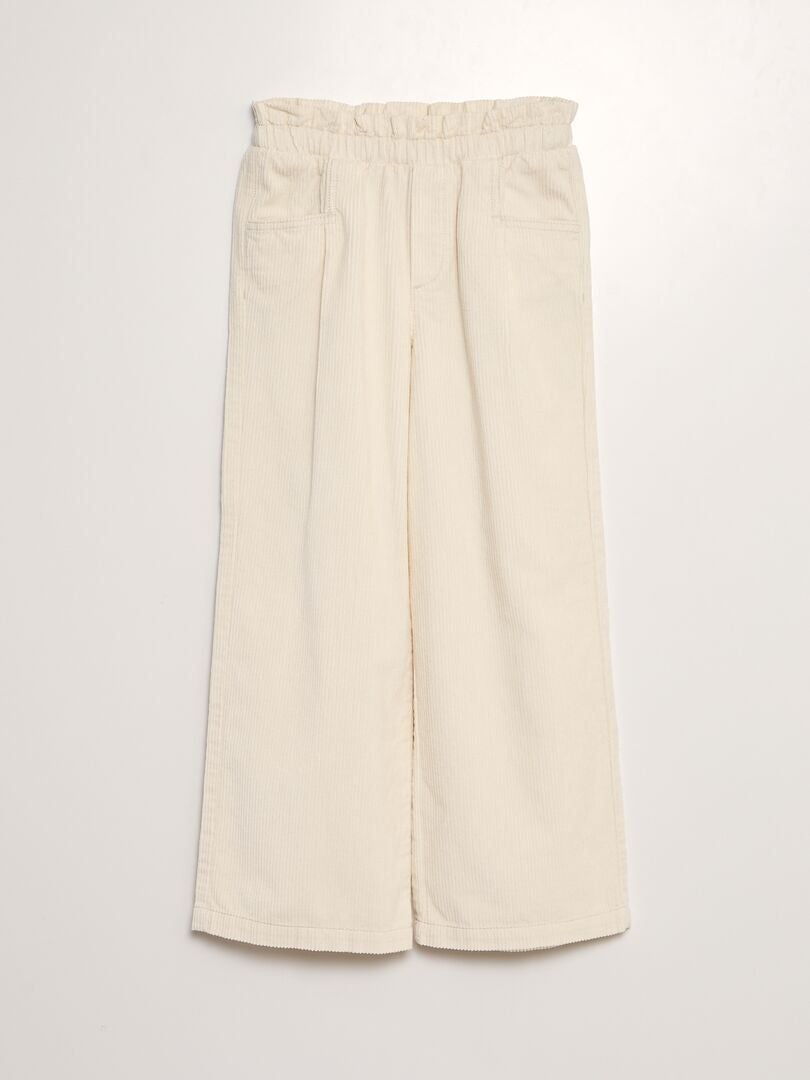 Pantalon en velours côtelé Blanc - Kiabi