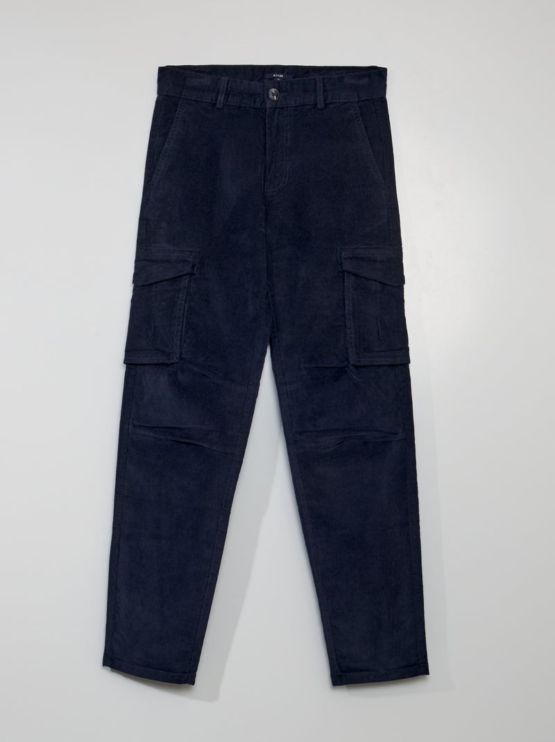 Pantalon en velours côtelé Bleu - Kiabi