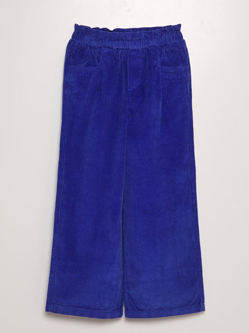 Pantalon en velours côtelé bleu - Kiabi