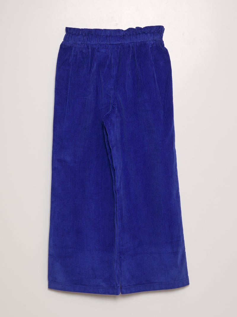 Pantalon en velours côtelé bleu - Kiabi