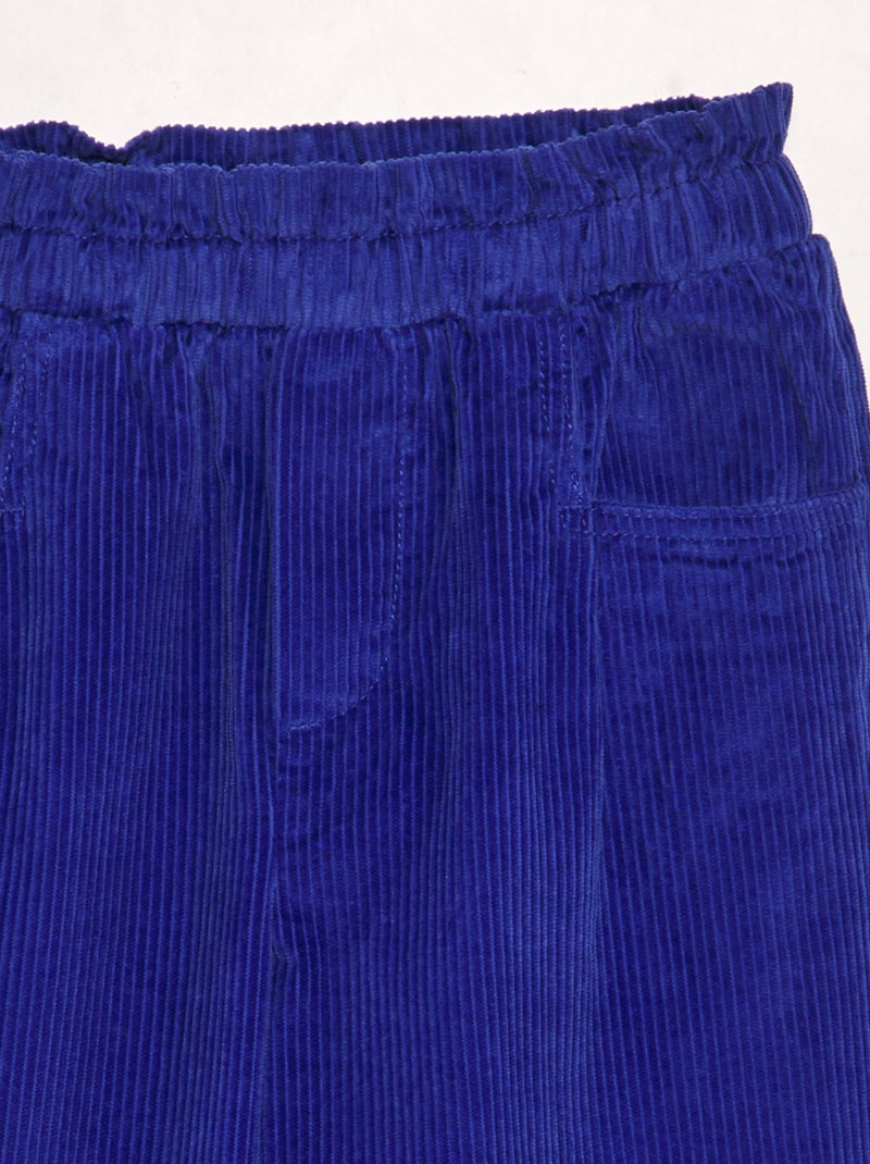 Pantalon en velours côtelé bleu - Kiabi