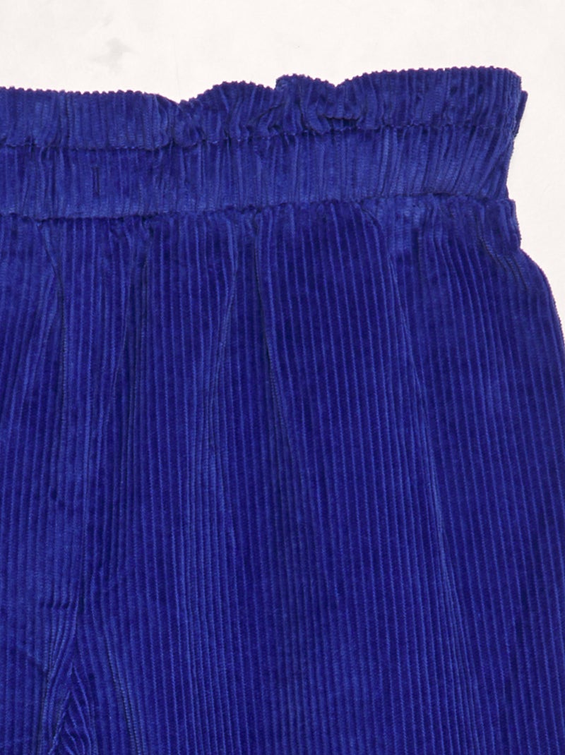 Pantalon en velours côtelé bleu - Kiabi