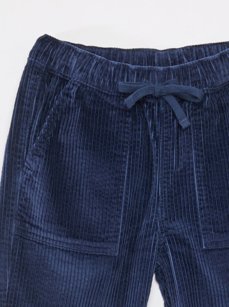 Pantalon en velours côtelé Bleu - Kiabi