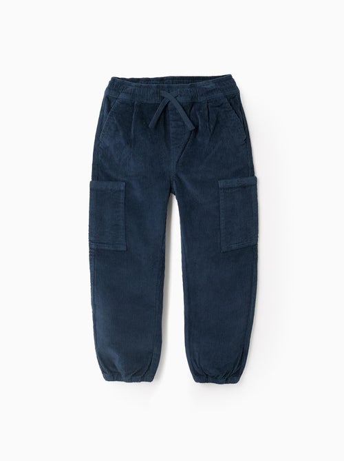 Pantalon en Velours Côtelé Cargo - Kiabi