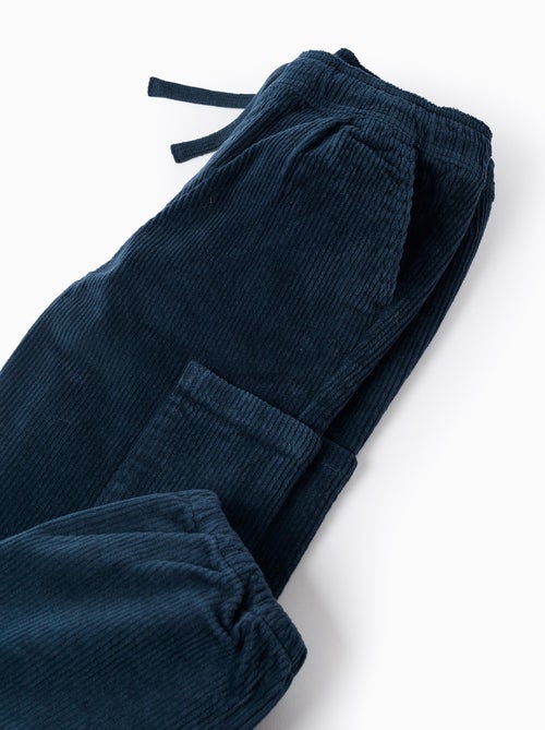 Pantalon en Velours Côtelé Cargo - Kiabi