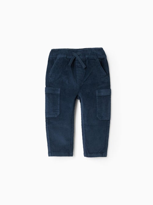 Pantalon en Velours Côtelé Cargo - Kiabi