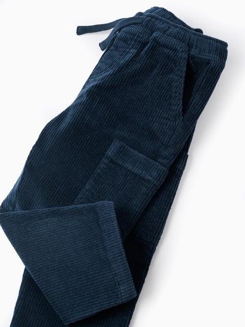 Pantalon en Velours Côtelé Cargo - Kiabi