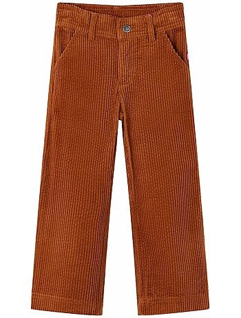Pantalon en velours côtelé coton coupe droite jambe large - vidaxl