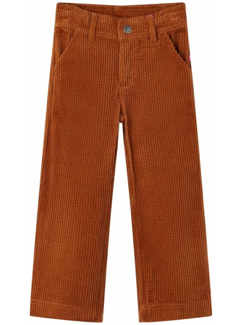 Pantalon en velours côtelé coton coupe droite jambe large - vidaxl - Kiabi