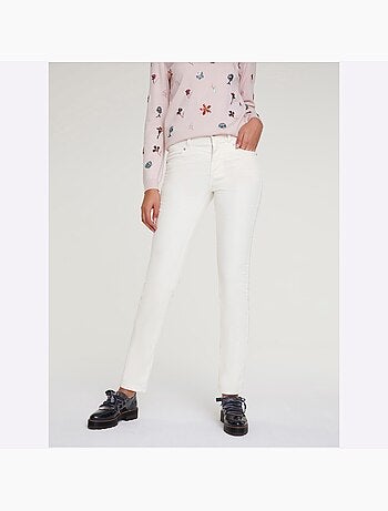 Pantalon en velours côtelé coupe droite avec poches - taille courte - helline
