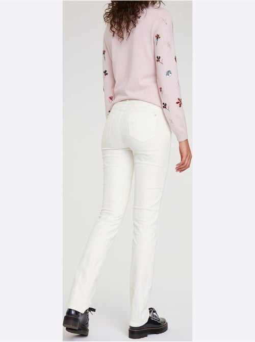 Pantalon en velours côtelé coupe droite avec poches - taille courte - helline - Kiabi