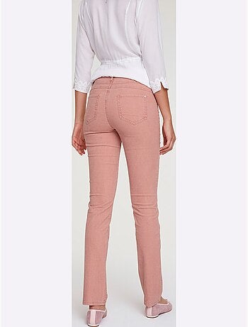 Pantalon en velours côtelé coupe droite avec poches - Taille courte - Helline