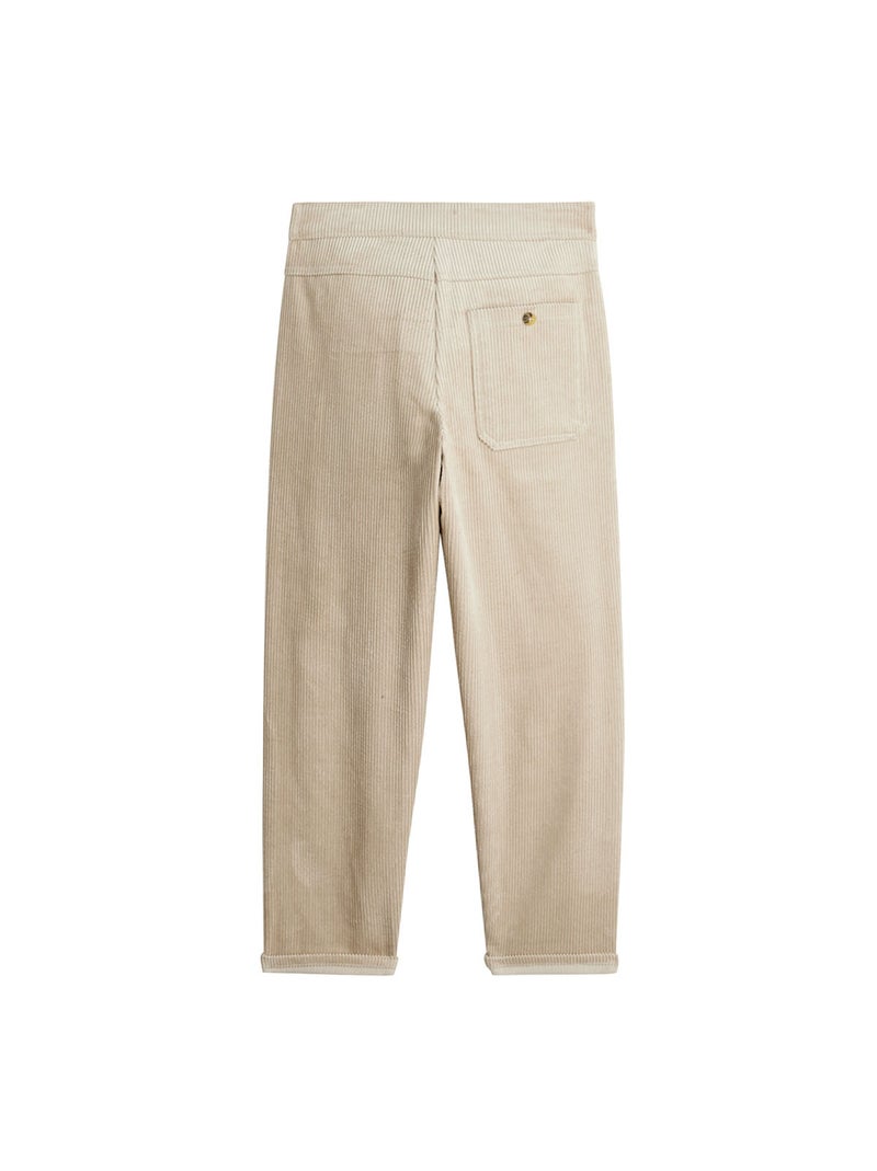 Bertrand, pantalon garçon en velours côtelé café au lait