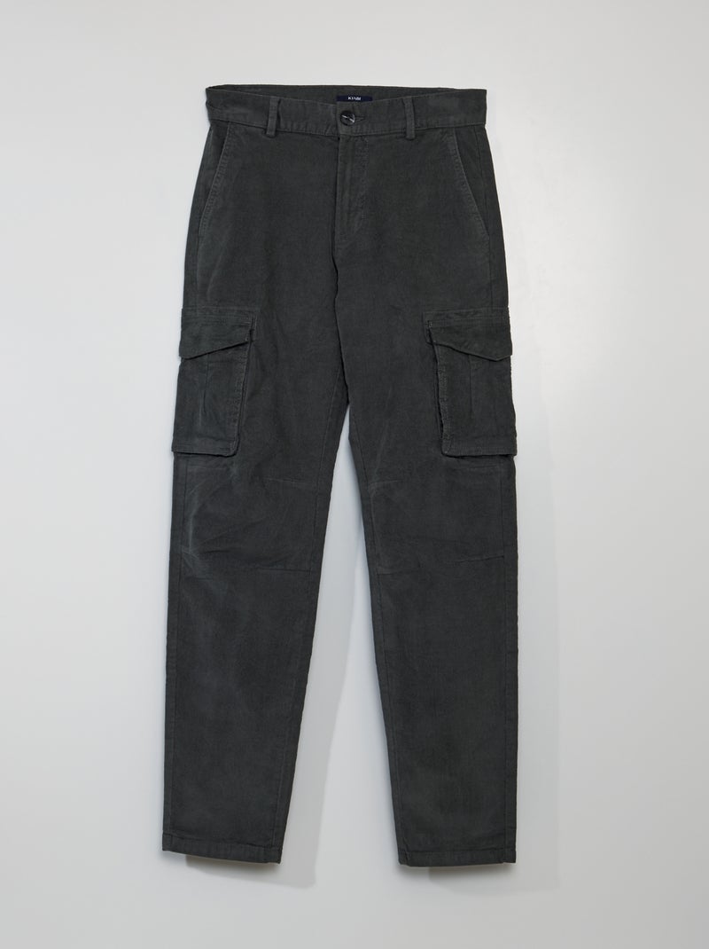 Pantalon en velours côtelé Kaki - Kiabi