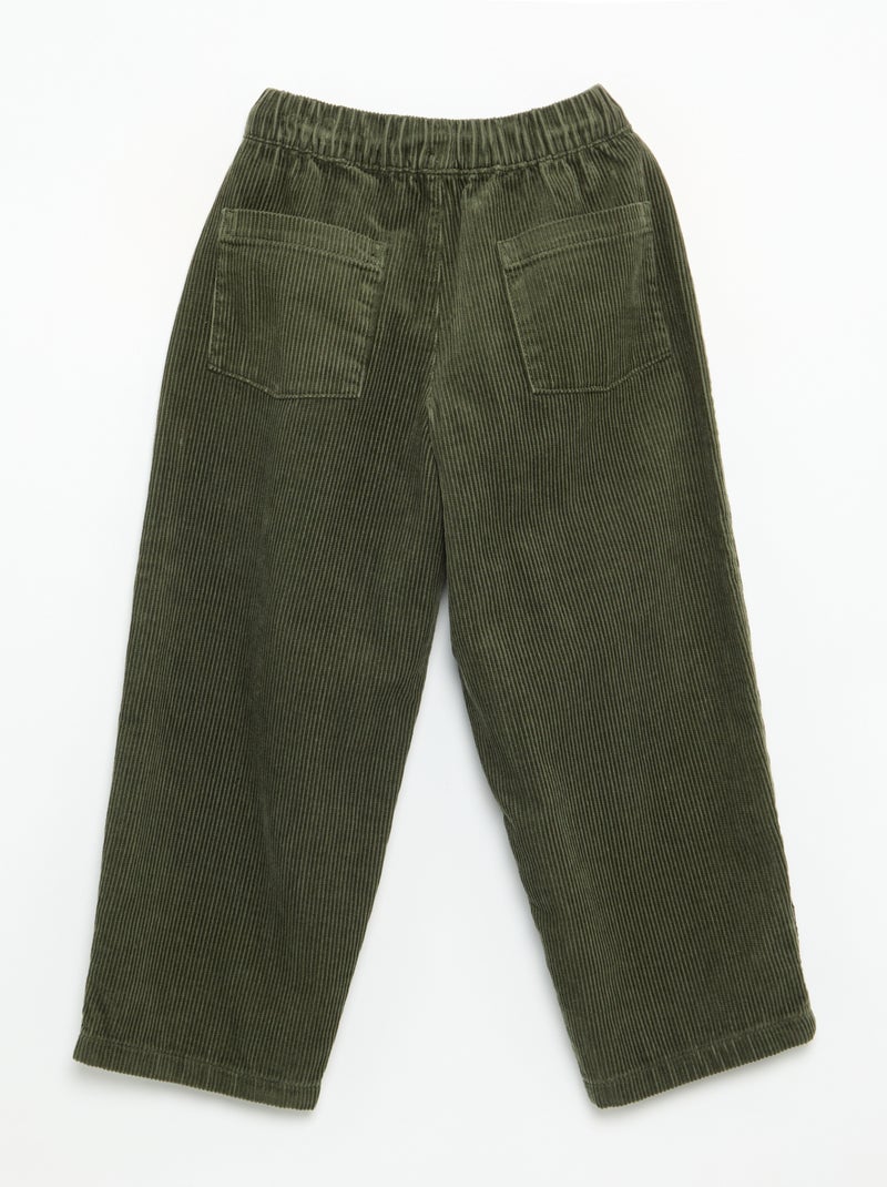 Pantalon en velours côtelé Kaki - Kiabi