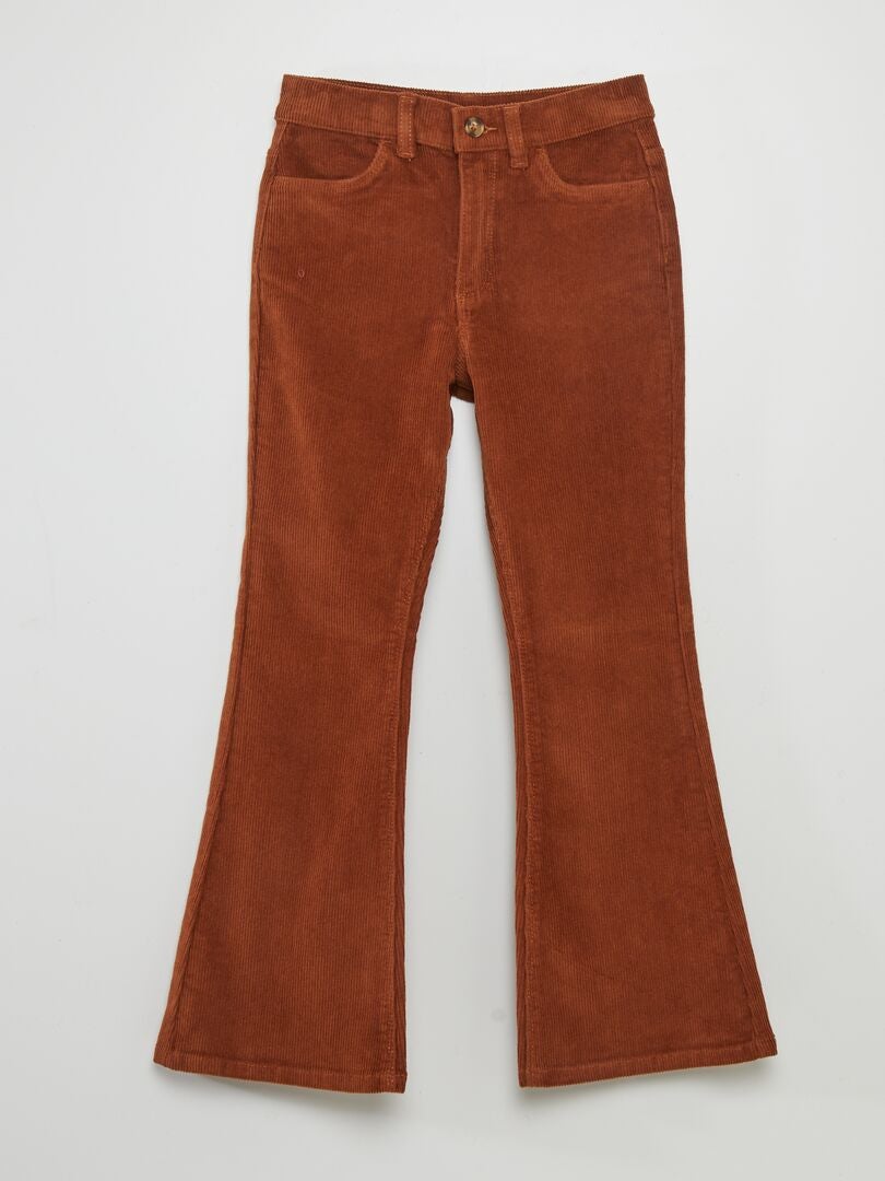 Pantalon en velours côtelé Marron - Kiabi