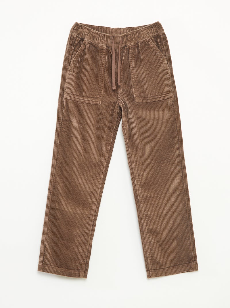 Pantalon en velours côtelé Marron - Kiabi