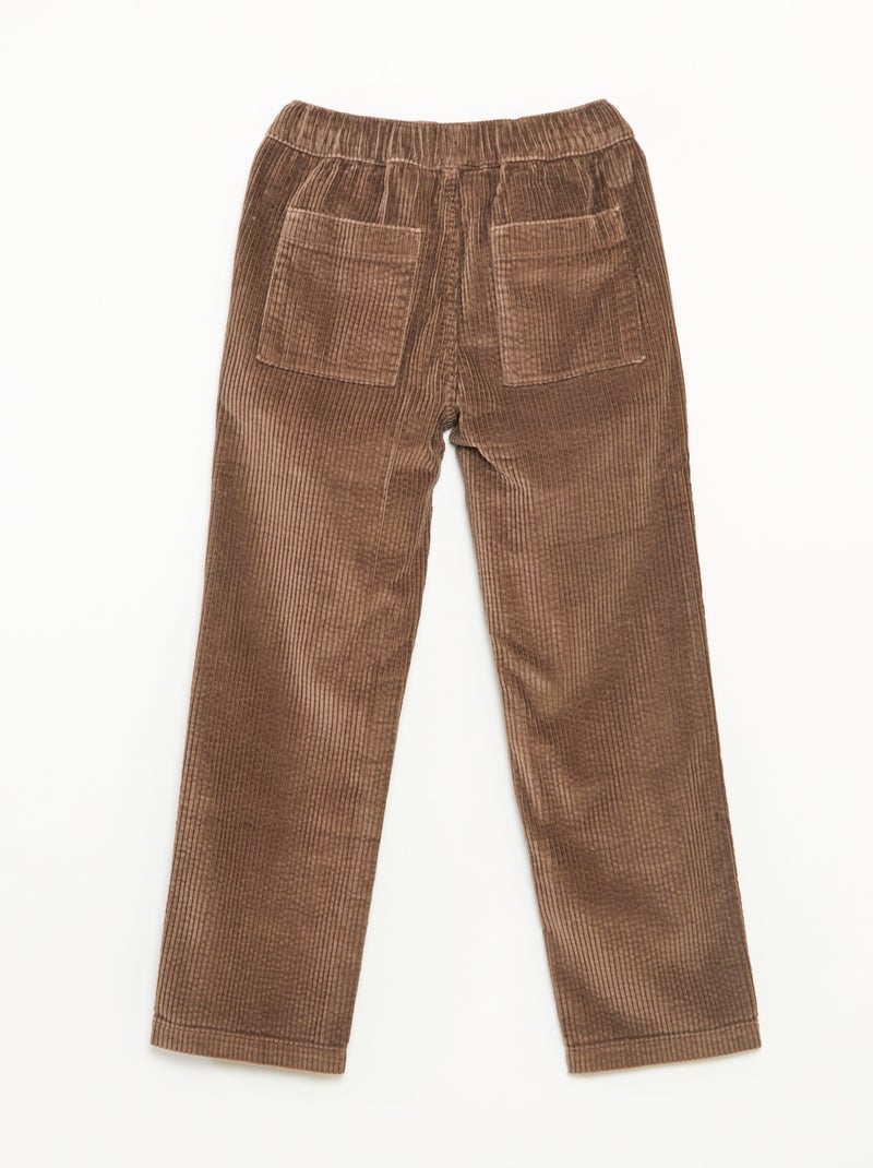 Pantalon en velours côtelé Marron - Kiabi