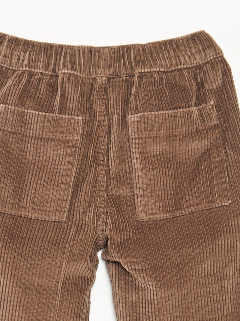 Pantalon en velours côtelé Marron - Kiabi