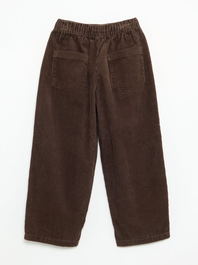 Pantalon en velours côtelé Marron - Kiabi