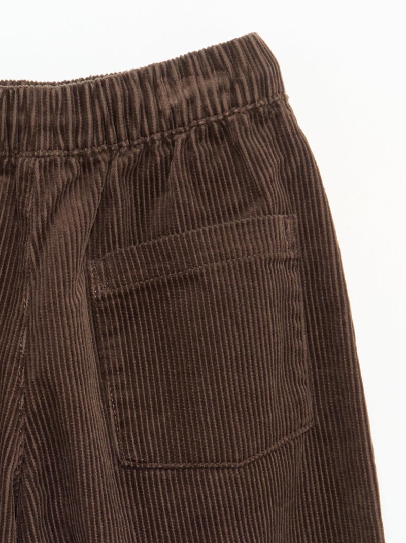 Pantalon en velours côtelé Marron - Kiabi