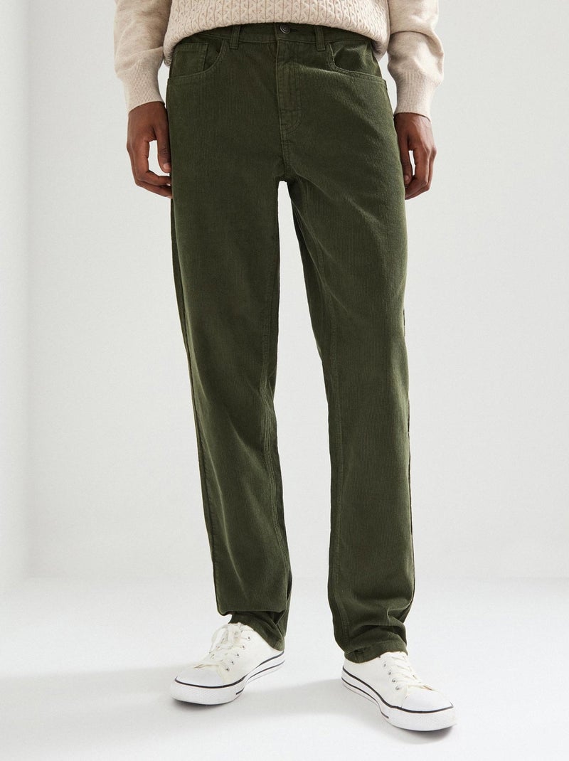 Pantalon en velours côtelé, MO Fashion Vert - Kiabi