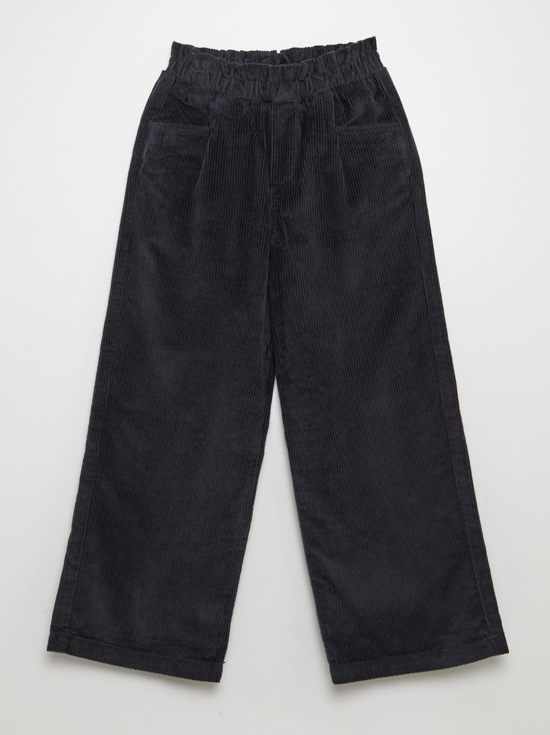 Pantalon en velours côtelé noir - Kiabi