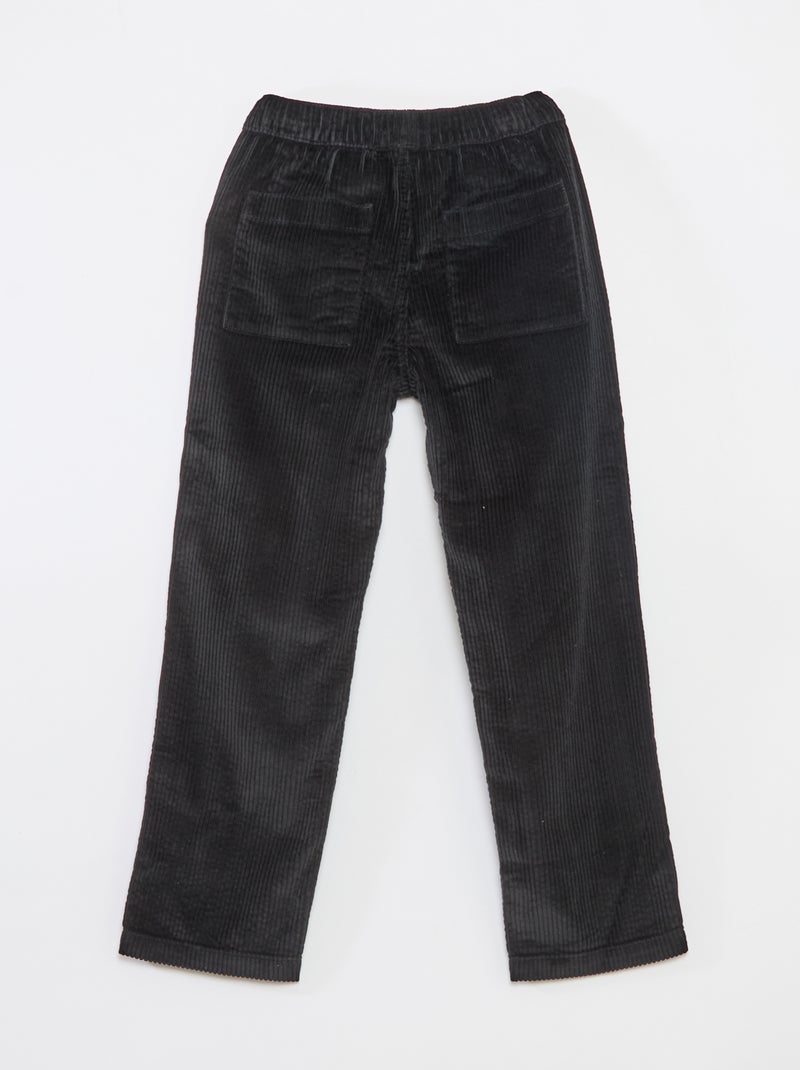 Pantalon en velours côtelé Noir - Kiabi