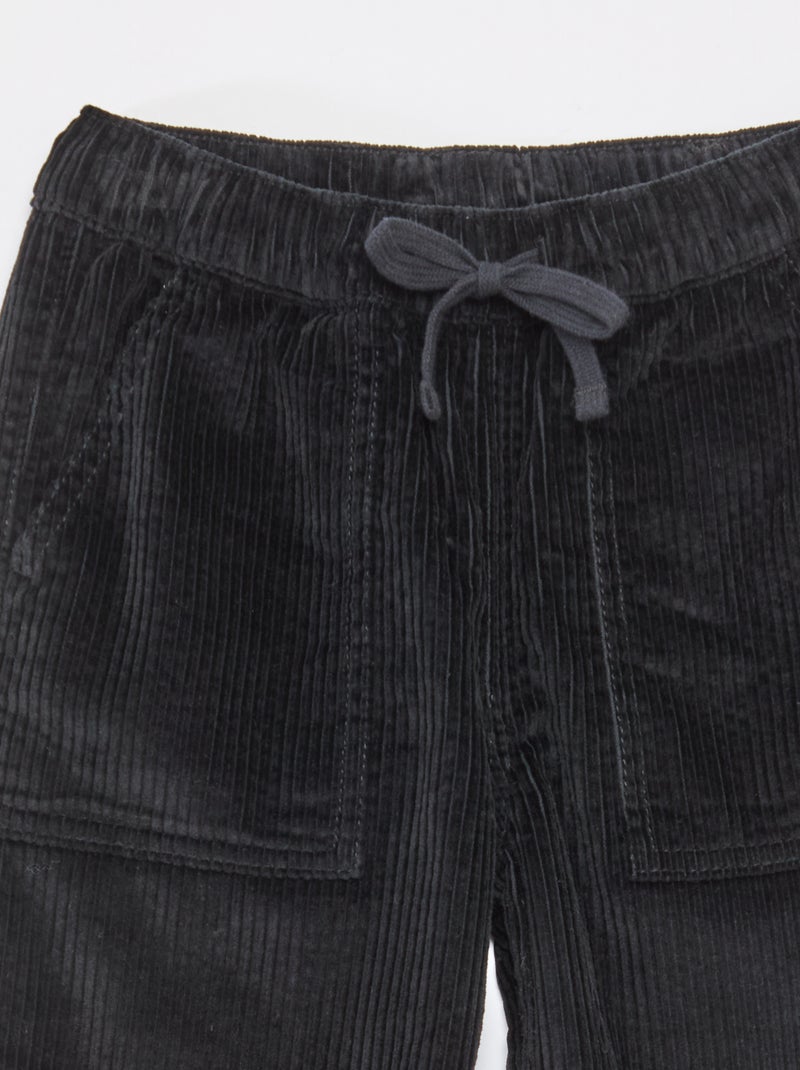 Pantalon en velours côtelé Noir - Kiabi