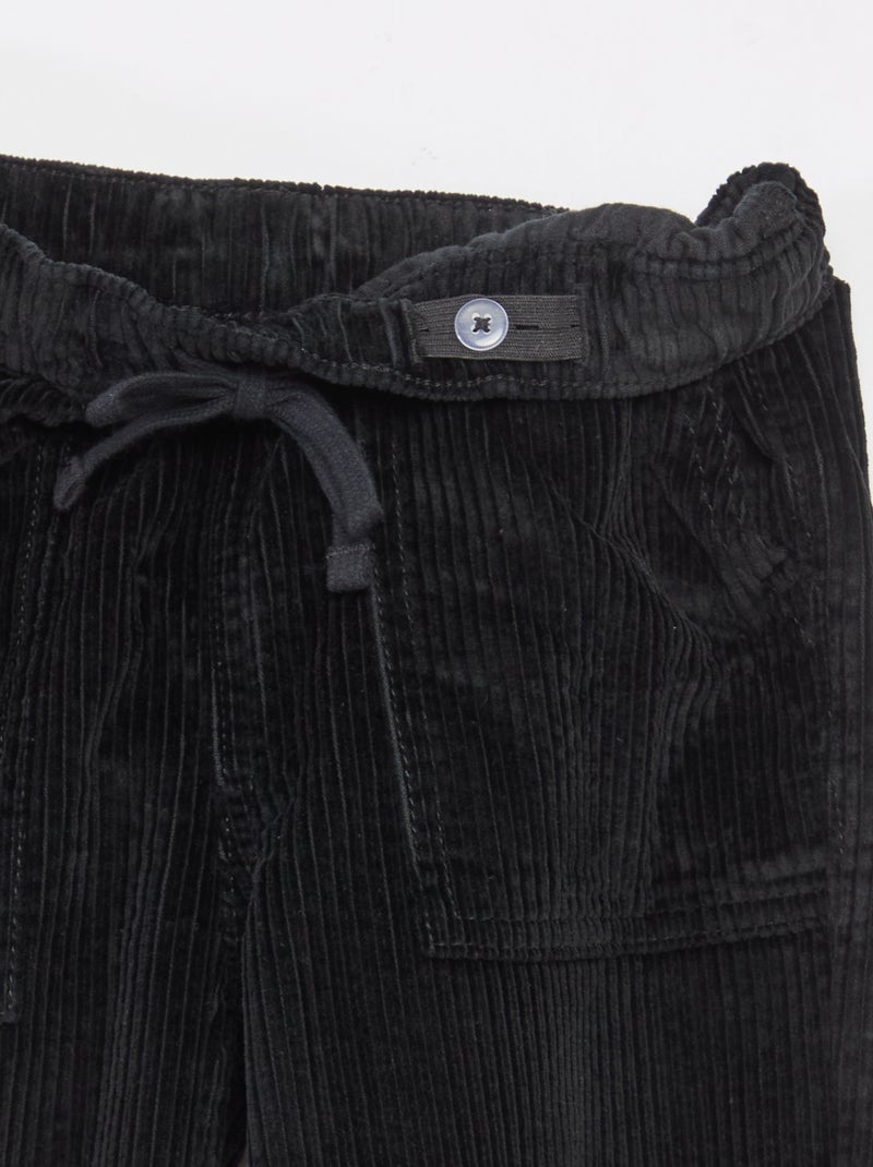 Pantalon en velours côtelé Noir - Kiabi