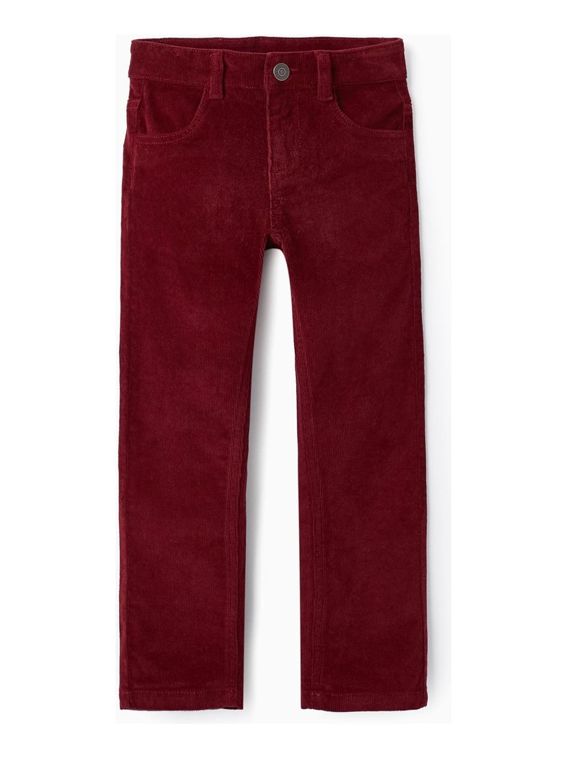 Pantalon en velours côtelé pour fille   LITERATURE CLUB Rouge foncé - Kiabi