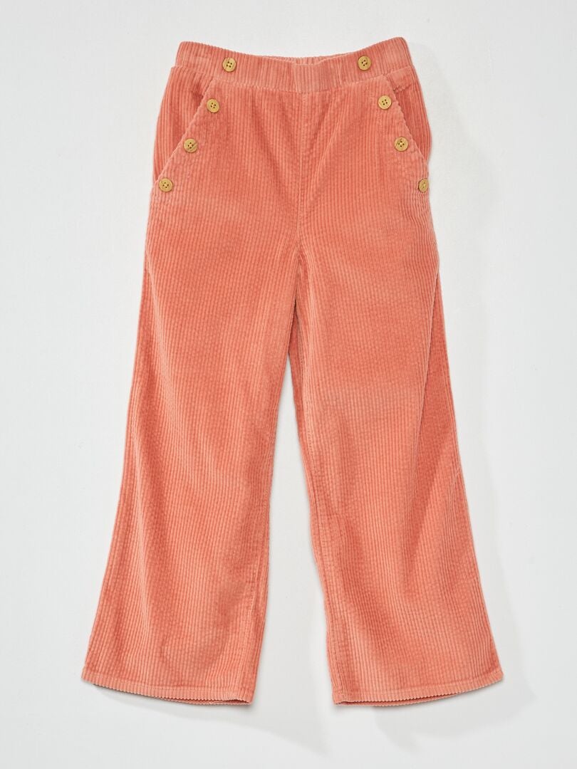 Pantalon en velours côtelé rose - Kiabi