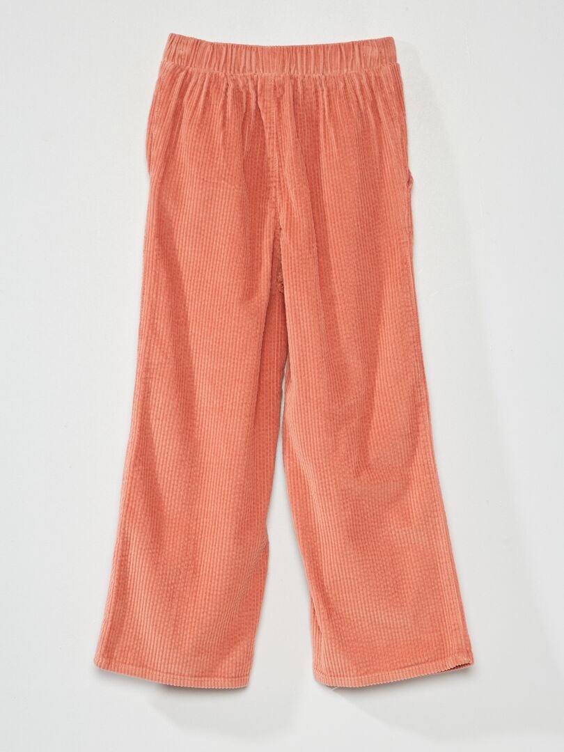 Pantalon en velours côtelé rose - Kiabi